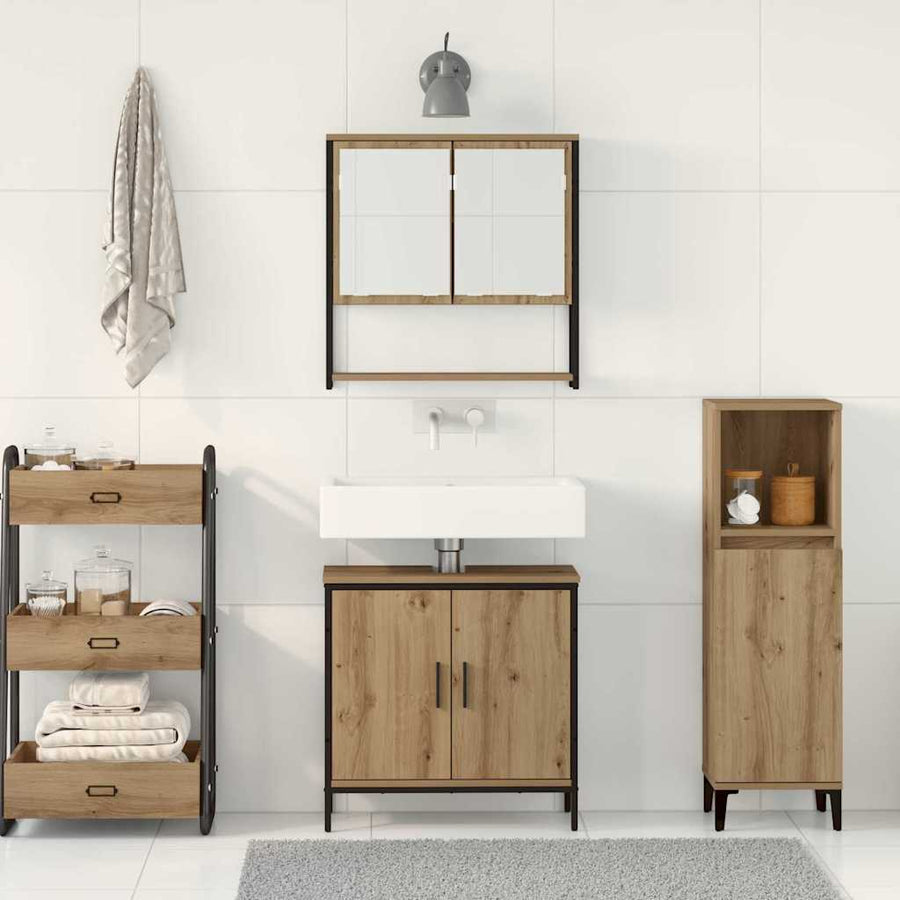 2-Delige Badkamermeubelset Artisan Eiken Engineered Wood artisanaal eikenkleurig