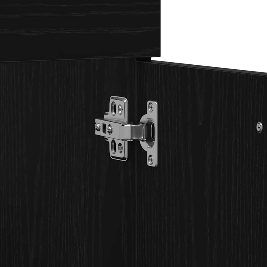 3-Delige Badkamermeubelset Zwarte Eik Gefabriceerd Hout 90 x 38.5 x 46 cm Zwart eiken