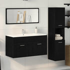 Badkamermeubelset 3-delig zwart eiken 90x38,5x46 cm