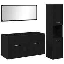 3-Delige Badkamermeubelset Zwarte Eik Gefabriceerd Hout 90 x 38.5 x 46 cm Zwart eiken