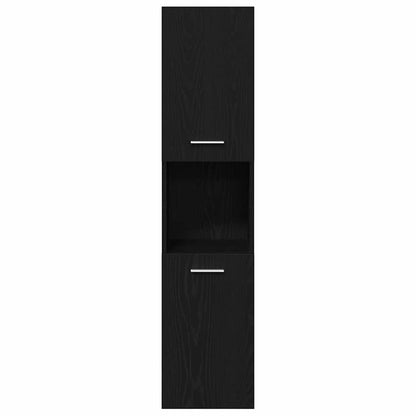 3-Delige Badkamermeubelset Zwarte Eik Gefabriceerd Hout 90 x 38.5 x 46 cm Zwart eiken