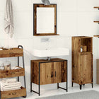 Bathroom Cabinet Set Wall-mounted 2 pcs Brown Engineered Wood