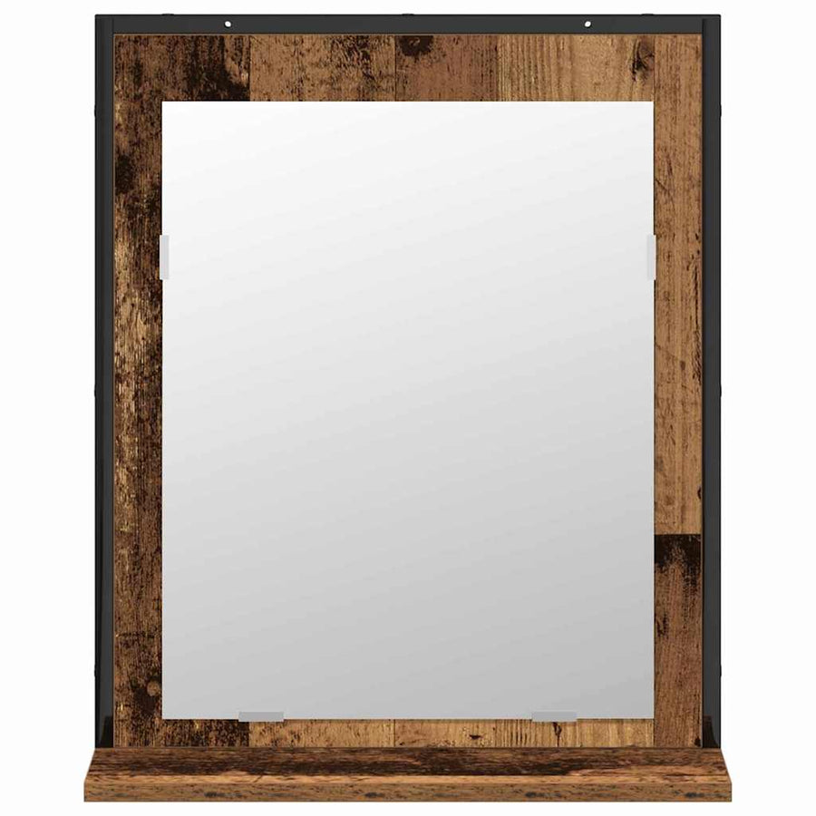 Badkamermeubelset Wandgemonteerd 2 pcs Bruin Bewerkt hout