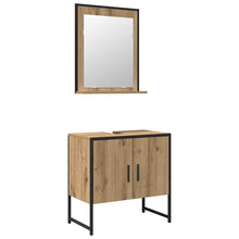 Badkamermeubelset Wandgemonteerd 2 pcs Bruin Bewerkt hout