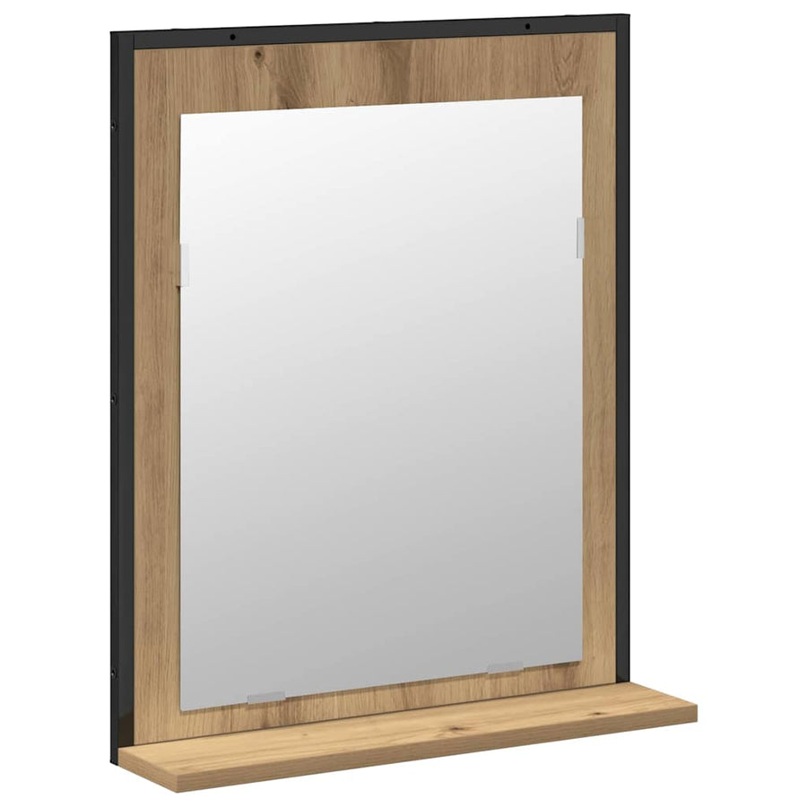 Badkamermeubelset Wandgemonteerd 2 pcs Bruin Bewerkt hout