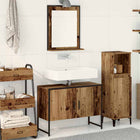 Bathroom Furniture Set Wall-mounted 2 pcs Brown Engineered wood