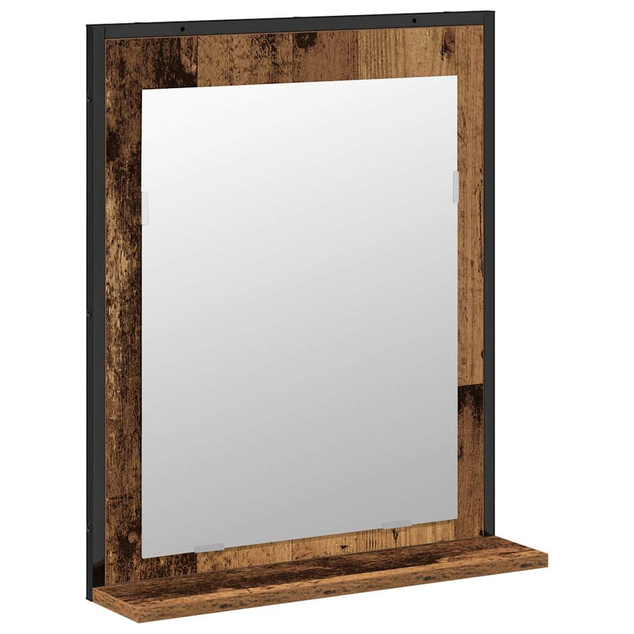 Badkamermeubelset Wandgemonteerd 2 pcs Bruin Bewerkt hout