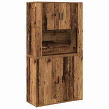 Hoge kast Oudhout 80 x 33 x 150 cm Bewerkt hout