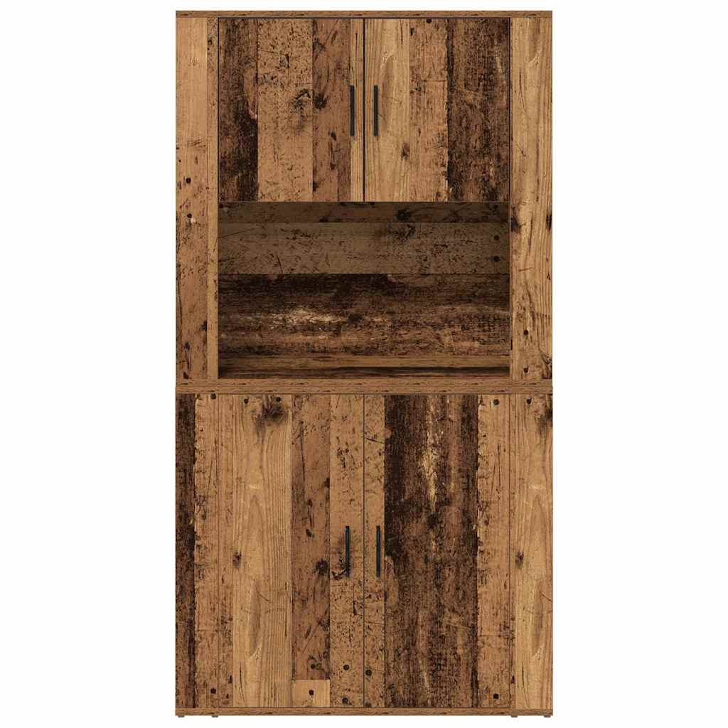 Hoge kast Oudhout 80 x 33 x 150 cm Bewerkt hout