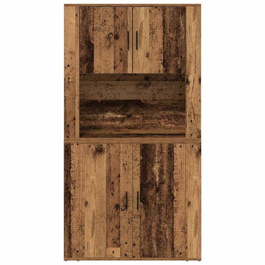 Hoge kast Oudhout 80 x 33 x 150 cm Bewerkt hout