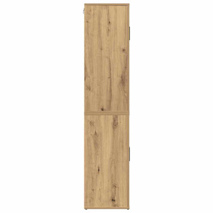 Highboard artisanaal eikenkleurig 80 x 33 x 150 cm Bewerkt hout