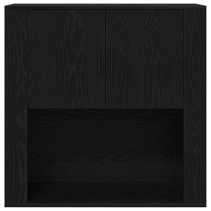 Hoge kast Zwart Eiken 80 x 33 x 150 cm Bewerkt hout