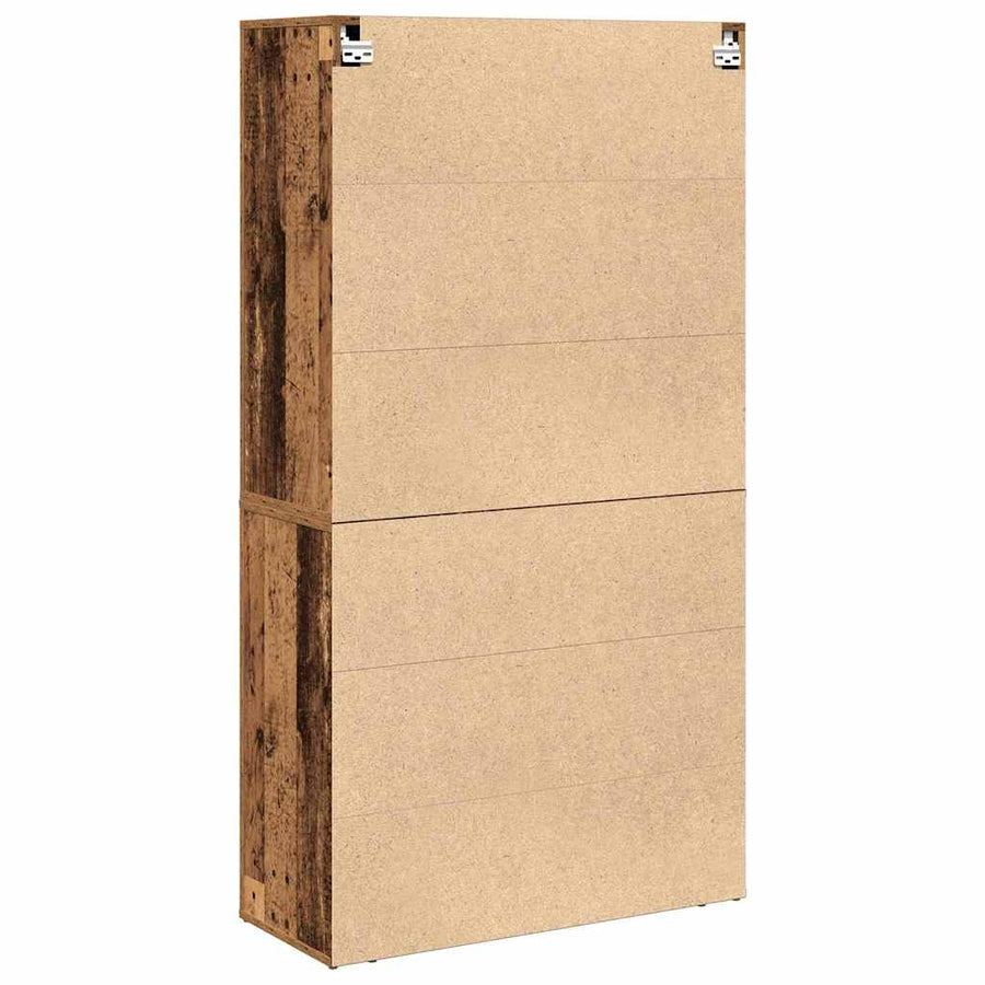 Highboard met lade Oud hout 80 x 33 x 150 cm Bewerkt hout