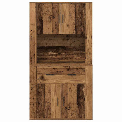 Highboard met lade Oud hout 80 x 33 x 150 cm Bewerkt hout
