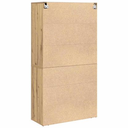 Highboard artisanaal eikenkleurig 80 x 33 x 150 cm Bewerkt hout
