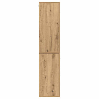 Highboard artisanaal eikenkleurig 80 x 33 x 150 cm Bewerkt hout