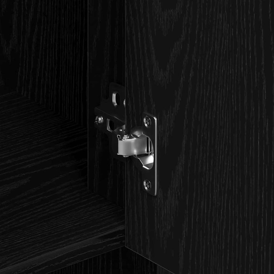 Highboard met lade Zwart eiken 80 x 33 x 150 cm Bewerkt hout