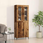 Hoge kast 2 delen bewerkt hout 69,5x34x180 cm