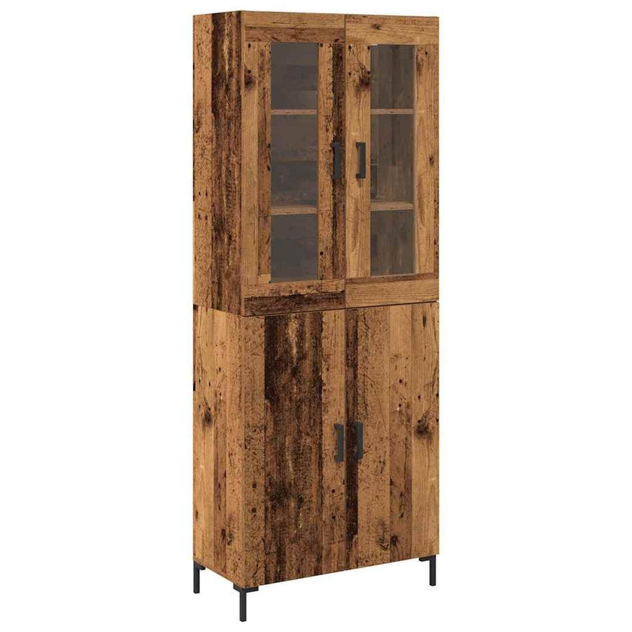 Hoge kast 2 pcs Oud hout 69,5 x 34 x 180 cm Bewerkt hout