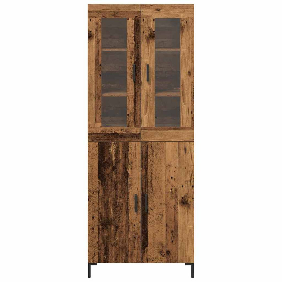 Hoge kast 2 pcs Oud hout 69,5 x 34 x 180 cm Bewerkt hout
