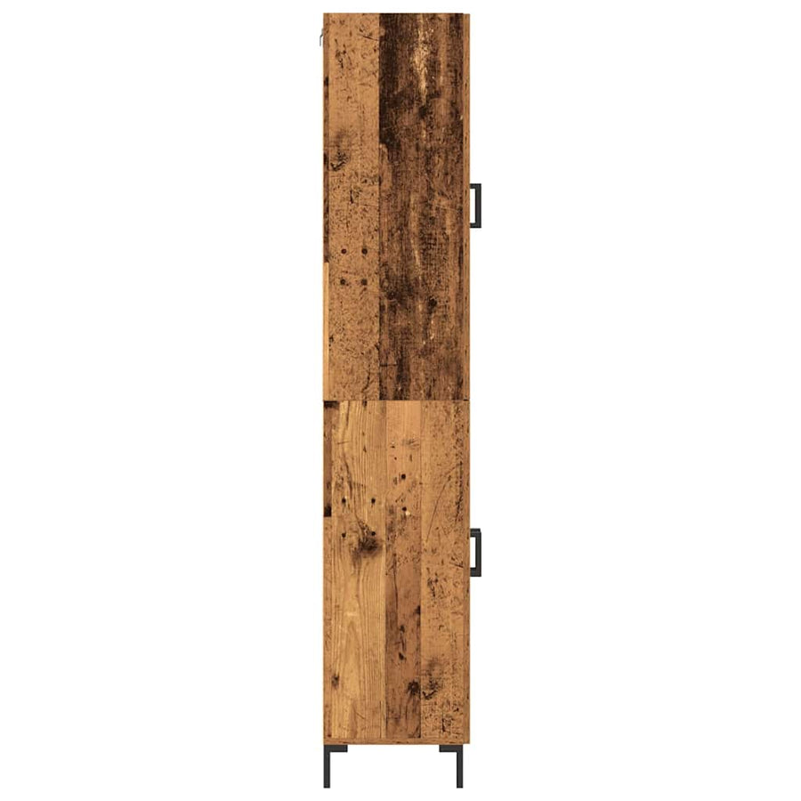 Hoge kast 2 pcs Oud hout 69,5 x 34 x 180 cm Bewerkt hout