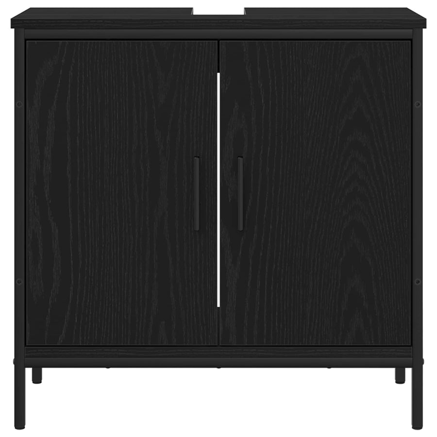 Badkamermeubelset 3 st Zwart 33 x 33 x 113,5 cm Bewerkt hout