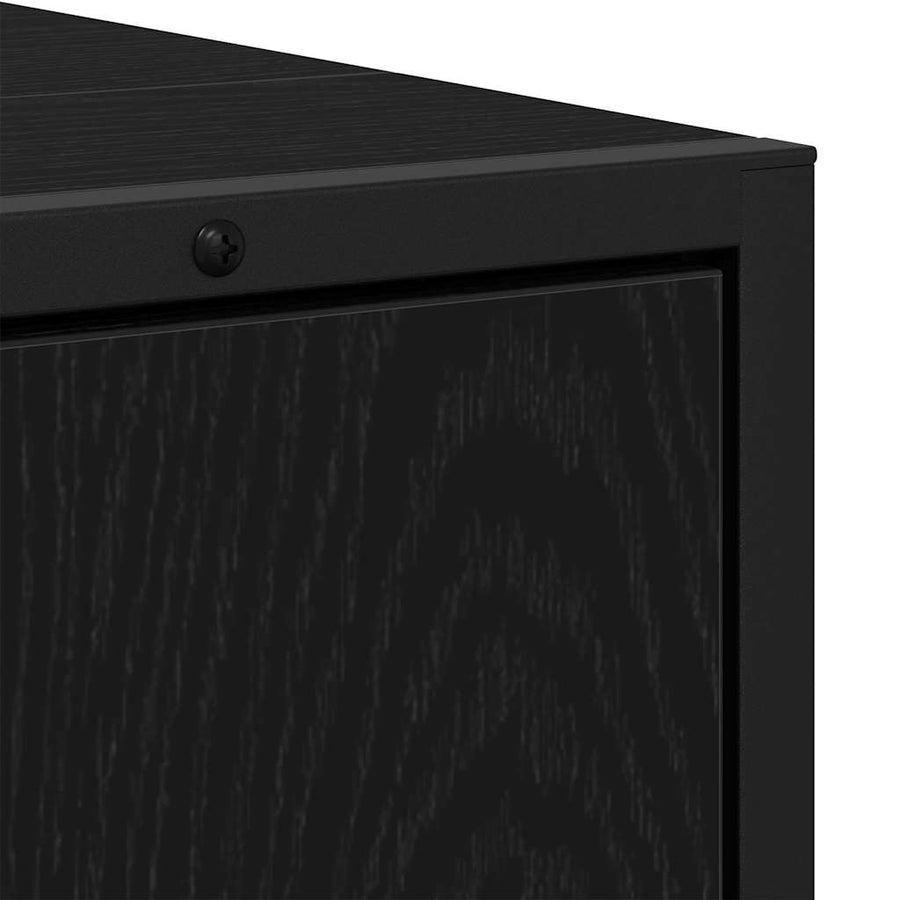 Badkamermeubelset met plank met opslag 3 pcs Zwart Bewerkt hout