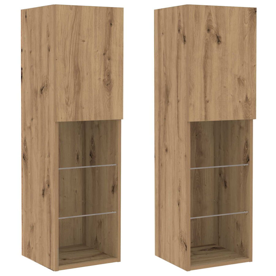 Tv-meubelset 6 pcs artisanaal eikenkleurig Bewerkt hout