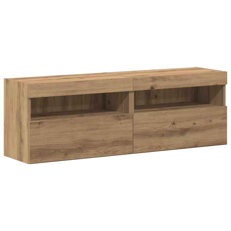 Tv-meubelset 6 pcs artisanaal eikenkleurig Bewerkt hout