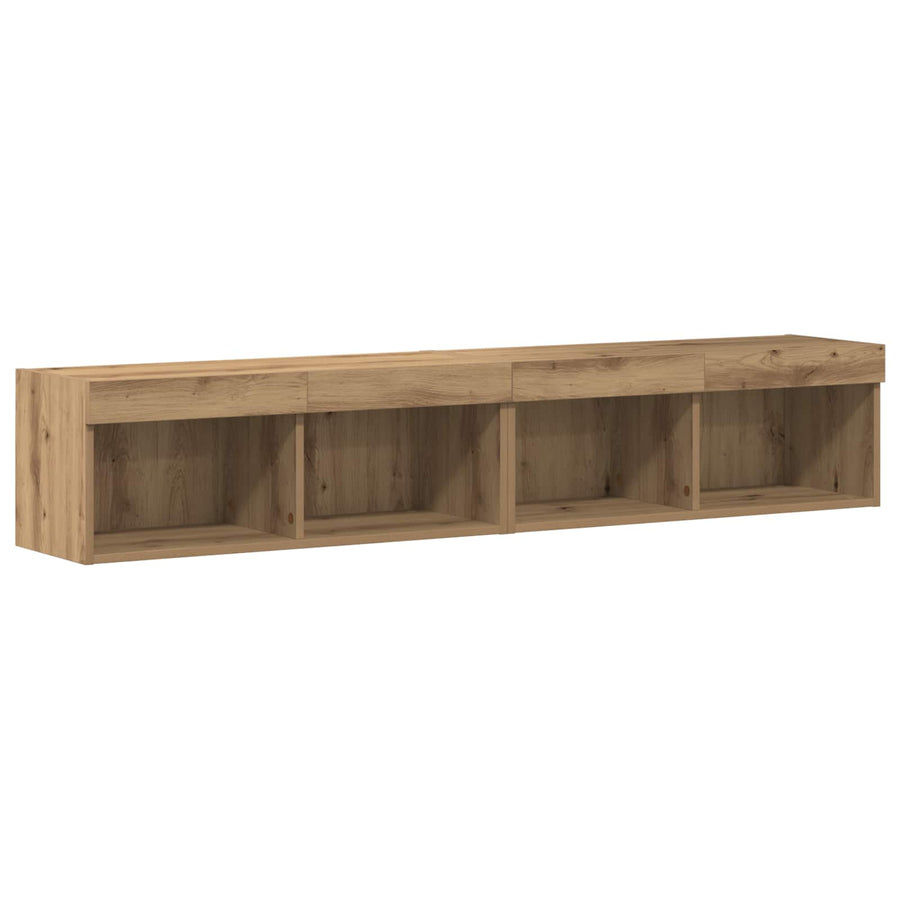 Tv-meubelset 6 pcs artisanaal eikenkleurig Bewerkt hout