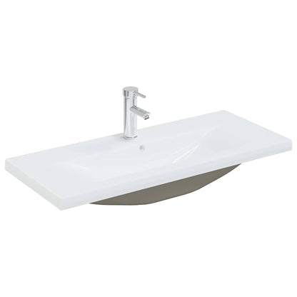 2-Delige Badkamermeubelset Bewerkt Hout Kleurig 90 x 38.5 x 46 cm Zwart eiken