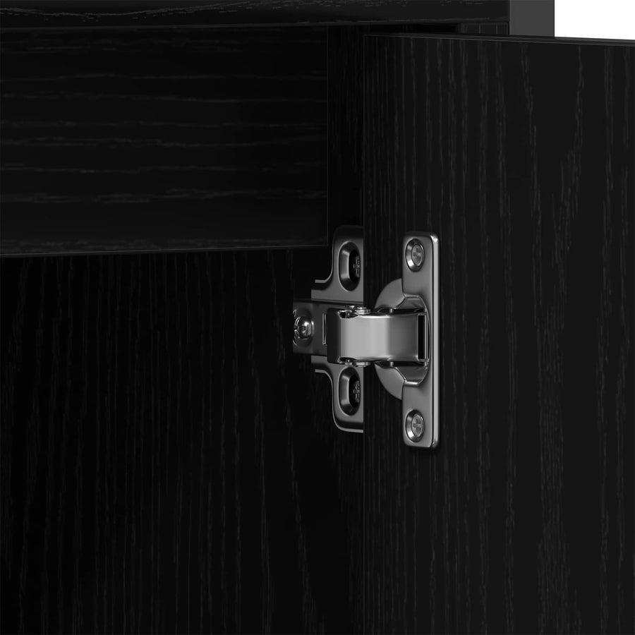 Badkamermeubels met plank met opslag 3 pcs Zwart Bewerkt hout