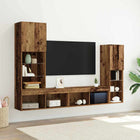 TV-kast 190 cm oud hout met LED