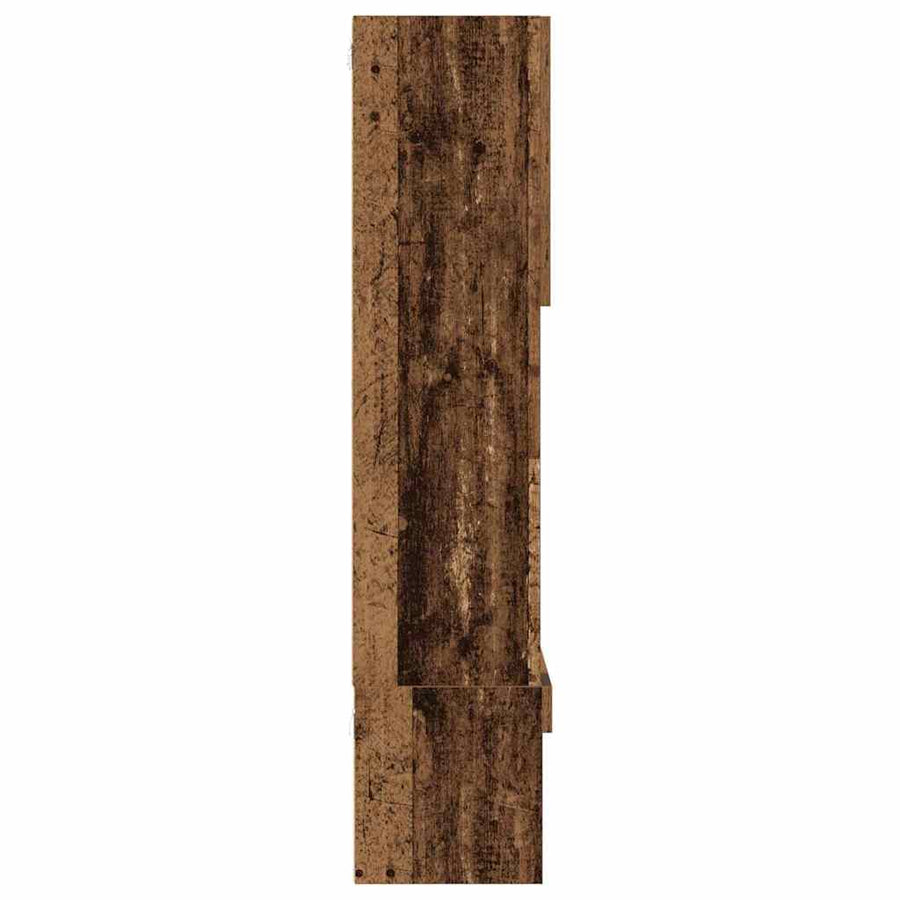 TV-kast met LED-striplichten 4 pcs Oud hout Bewerkt hout