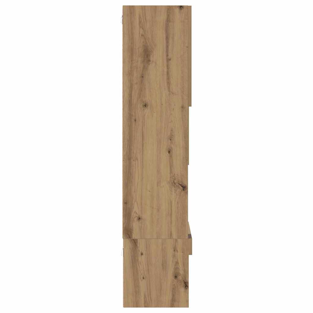 TV-kast 4 pcs artisanaal eikenkleurig Bewerkt hout