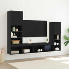 TV-kast 190 cm zwart eiken engineered wood