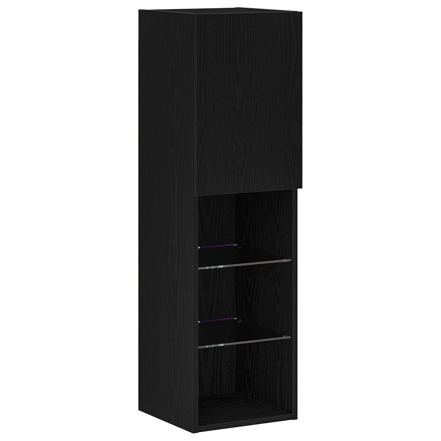 TV-kast met LED-striplichten 4 pcs Zwart eiken Bewerkt hout