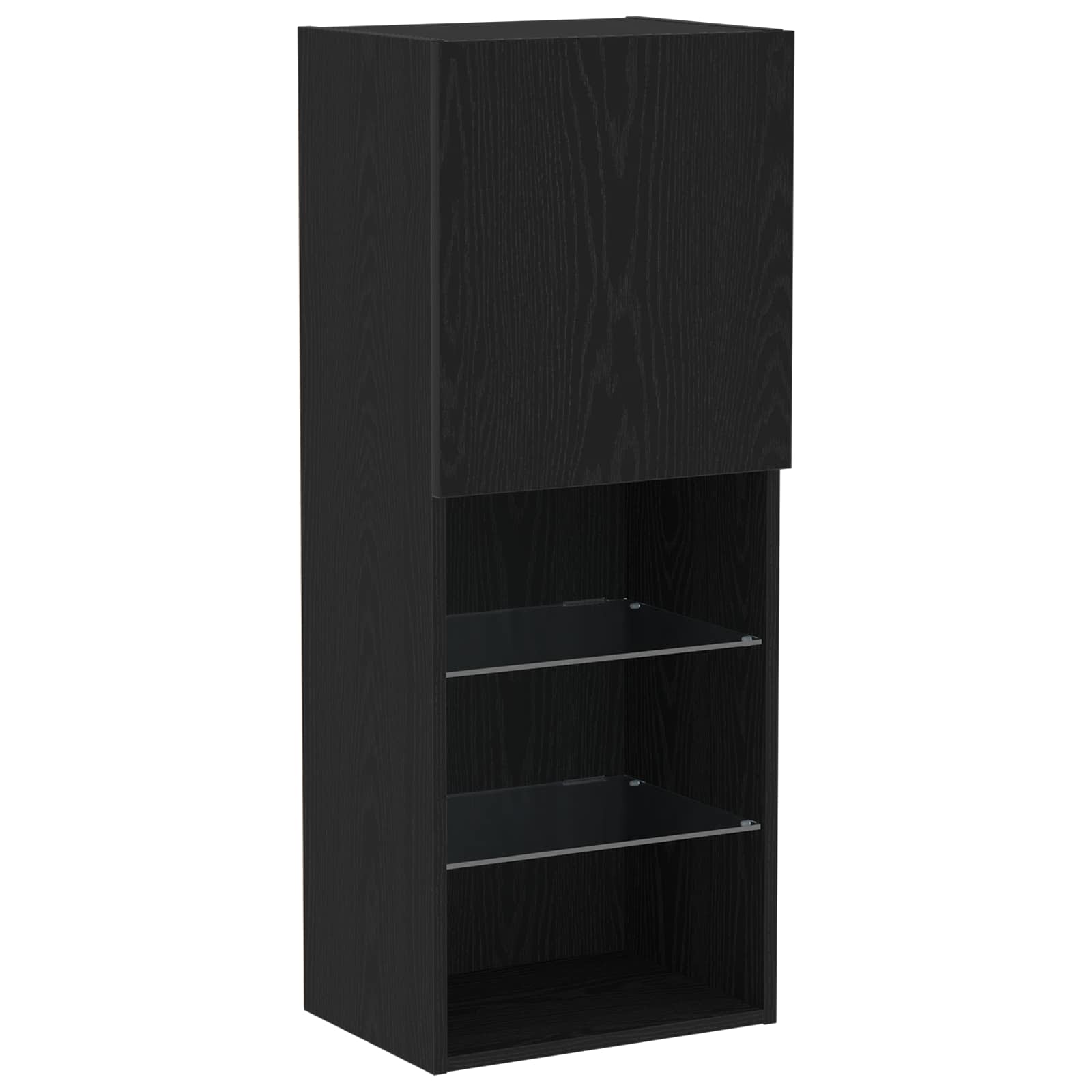 TV-kast met LED-striplichten 4 pcs Zwart eiken Bewerkt hout