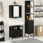 Bathroom furniture set with shelf 3 pcs Black Oak Engineered Wood