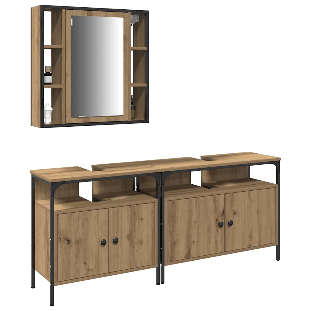 3-delige Kaptafel Set Artisan Eiken Hout