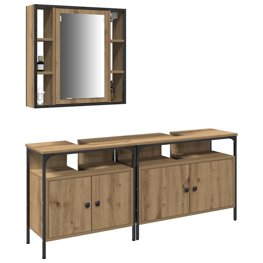 3-delige Kaptafel Set Artisan Eiken Hout