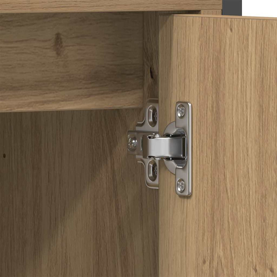 Badkamermeubelset met plank met opslag 3 pcs Bruin Bewerkt hout