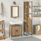 Bathroom cabinet set with shelf with storage 3 pcs Brown Engineered wood