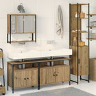 Bathroom furniture set 4 pcs artisanal oak-colored Engineered wood