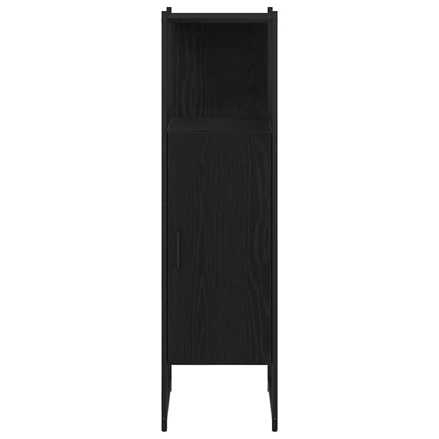 Badkamermeubelset met plank met opslag 4 pcs Zwart Bewerkt hout