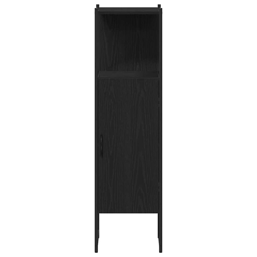 Badkamermeubelset met plank 4 pcs Zwart eiken Bewerkt hout