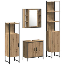 Badkamermeubelset met plank met opslag 4 pcs Bruin Bewerkt hout