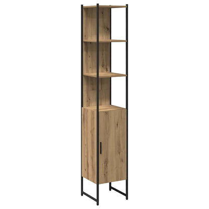 Badkamermeubelset met plank met opslag 4 pcs Bruin Bewerkt hout