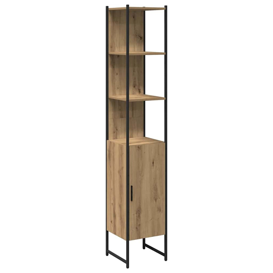 Badkamermeubelset met plank met opslag 4 pcs Bruin Bewerkt hout