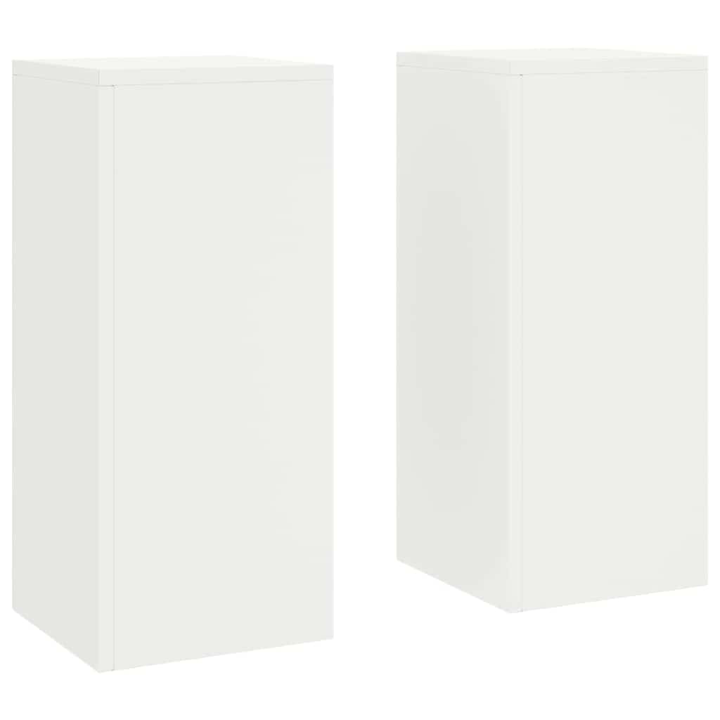 Plantenstandaard 2 st Wit 24 x 24 x 55 cm Koudgewalst staal